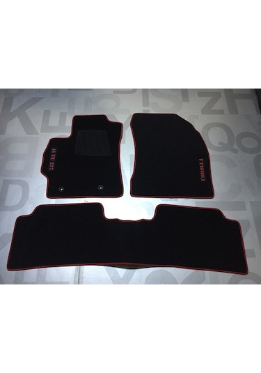 Toyota Corolla Uyumlu Kırmızı Bıyeli 2007-2012 Halı Paspas