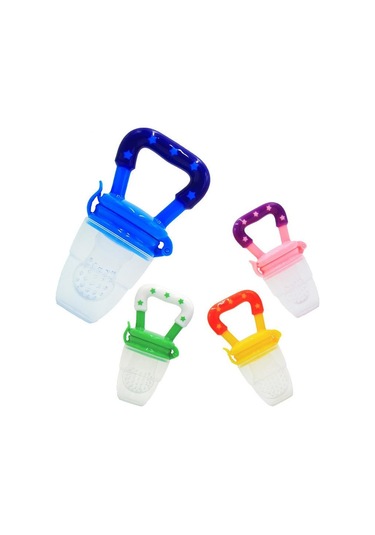 Mavi Çevre Dostu Güvenli Bebek Isırık Malzemeleri Üzerinde 1pc Sevimli Çocuk Silikon Mama Besleyici S Mavi