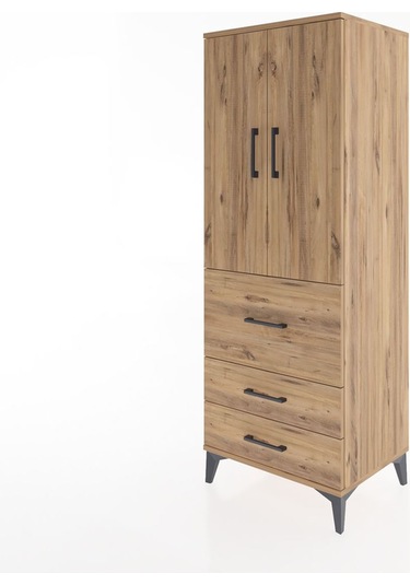 Hyperion Dolap 3 Raflı 3 Çekmeceli 2 Kapaklı 60x44x163 Çam-çam Atlas Çam
