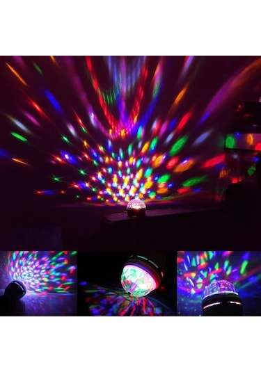 360 Derece Dönen Disko Tarzı Renkli Dekoratif Disco Lamba Diğer