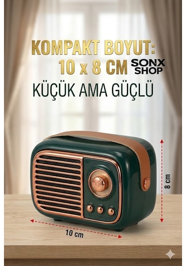 Sonx Nostaljik Retro Bluetooth - Fm Radyo, Usb Ve Bluetooth Kablosuz Hoparlör