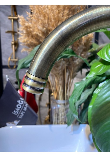 İsaoğlu Yapı Mat Gold Mutfak Musluğu Antik Gold Evye Bataryası Eskitme Özel Tasarım Armatür Gold