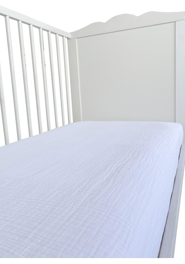 4 Katlı Müslin Bebek Nevresim Takımı Uyku Seti %100pamuk Beyaz