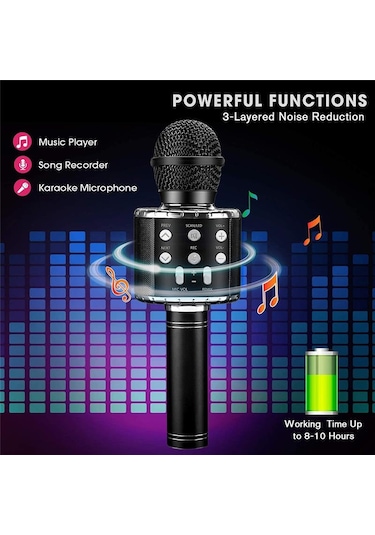 Doppler Concerto Karaoke Mikrofonu Işıklı Yeni Kayıt Özellikli