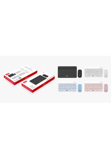 Yılıma Q-1010km Siyah Bluetoothlu Mini Klavye Mouse Lazer