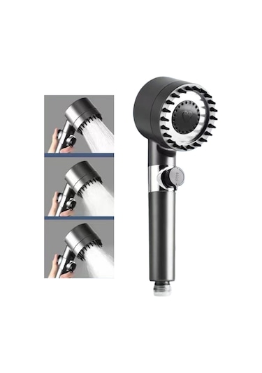 Suntek El Yumuşak Silikon Fırçalı Duş Başlığı, Saç Gri