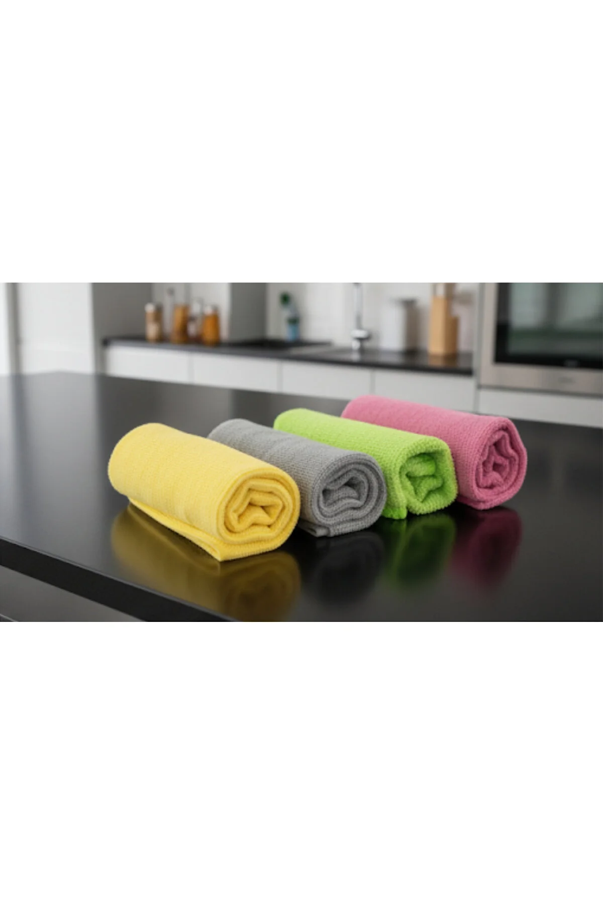 Mikro Temizlik Bezi 40 40 Cm 4 Adet Yeşil - Pembe - Mavi