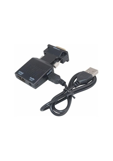 Vga To Hdmi Çevirici Dönüştürücü Laptop Tv Monitör Adaptör