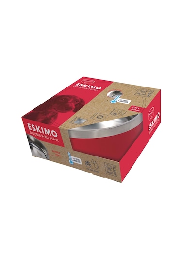 M-pets Eskımo Çift Cidarlı Mama Kabı 1.25l Red