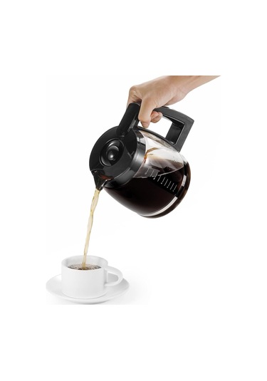 Mufunye Islak Kahve Makinası İçin 12 Bardak Kapasiteli Isı Dayanıklı Cam Değiştirme Kavanozu Dcc-1100bk, Dcc-1200prc, Dcc-2650, Dgb500bk Vb. Modellerle Uyumlu Siyah