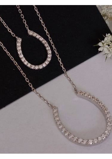 Gümüş Anne Kız Ikili Iyi Şans Kolyesi Trend Kadın Hediye