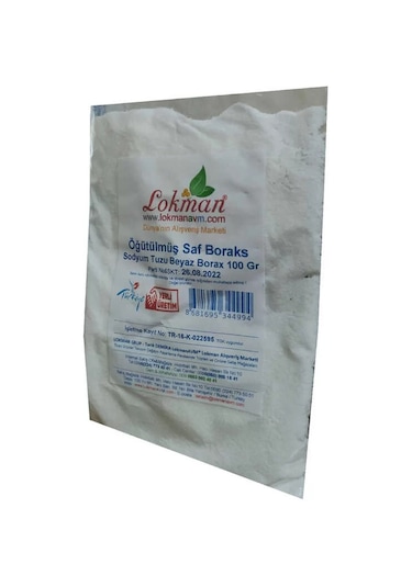 Öğütülmüş Saf Boraks Sodyum Tuzu Beyaz Borax 100 Gr