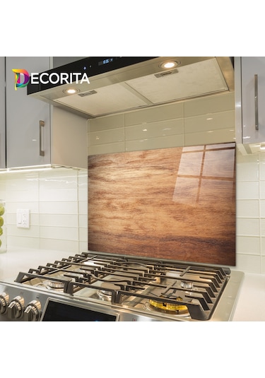 Decorita Ahşap Görünümlü | Cam Ocak Arkası Koruyucu | 49,5cmx76cm