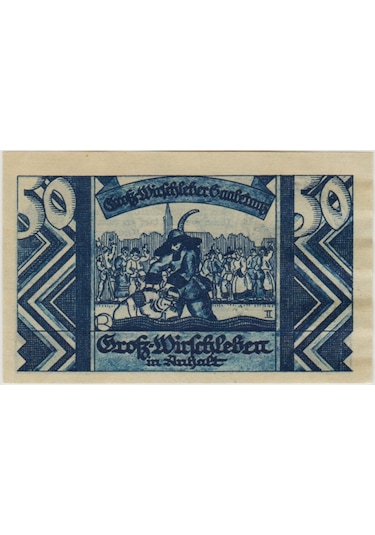 Almanya 50 Pfennig 1921 Notgeld-grosswirschleben Şehri. Çil.