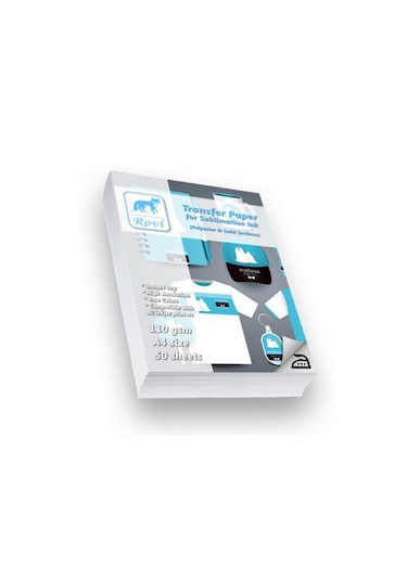 Rovi Transfer Kağıdı (Polyester/Seramik/Metal) - 100Gsm - 50Yp - (539235166)
