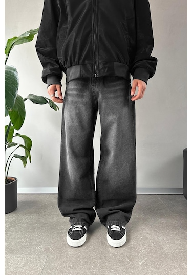 Flaw Basic Baggy Jean Siyah-16067 Siyah
