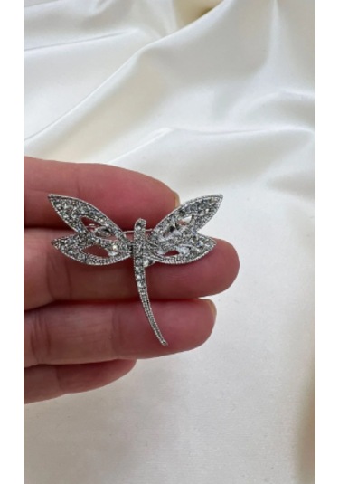 Bb Zirkon Taşlı Yusufcuk Broş Gümüş