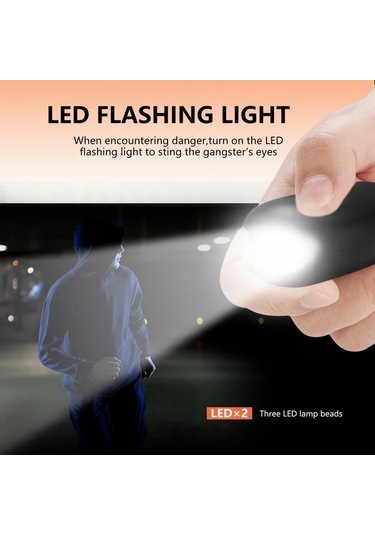 Elmpaly Pembe 130db Sos Kişisel Güvenlik Alarmı Led Işıklı Şarj Edilebilir