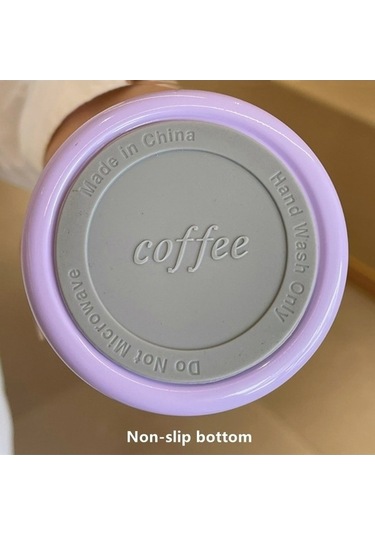 Didadodo 500 Ml Moda Paslanmaz Çelik Kahve Kupası Renk Değiştiren Tasarım Araba Termos Kupa Mor Mor