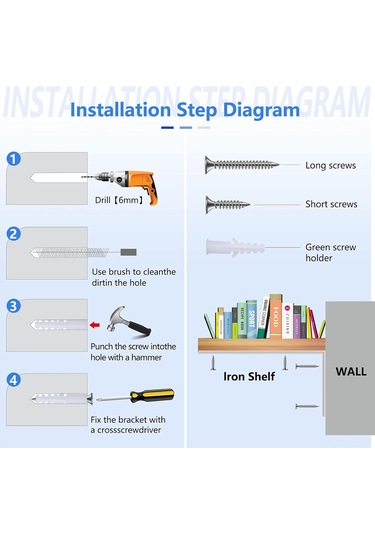 Yifomall 8 Adet Beyaz 100x150mm Metal L Tipi Duvar Braketi, Yük Taşıyan Kayar Raf Destekçisi, Vidalı Dıy Montaj Gereci Beyaz