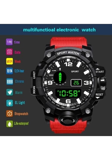 Didadodo Çok Fonksiyonlu Açık Spor Saat Şık Tasarım Dayanıklı Kayış Koşu İzle Erkek-kadın Öğrenci Aksesuarları