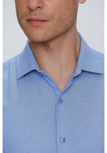 Gk 673 Slim Fit Mavi Klasik Gömlek Mavi