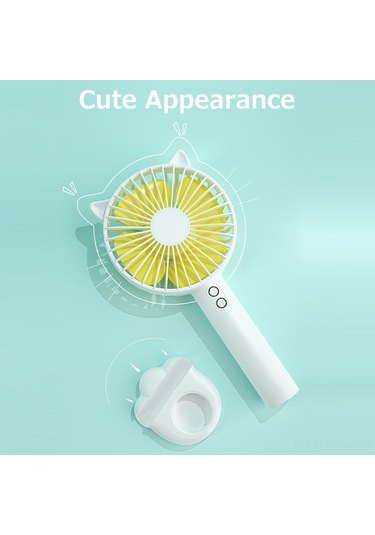 Jeehugo El Tipi Mini Vantilatör Pembe, 3 Seviye Hız Ayarı, Hafif Taşınabilir, Düşük Gürültü, Içten Yumuşak Işık Ile Pembe