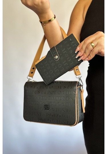 Jps-orta Boy Spor Model Çok Bölmeli 2 Asklı Kadın Çapraz Omuz Çantası 4036 - Siyah Taba Kombin Siyah - Taba