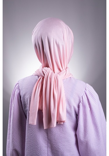 Pudra Düz Klasik Şal Viskon Kumaş Likralı Penye 202101_06 Pudra