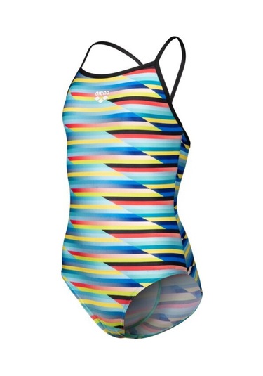 Gırl's Arena Racıng Strıpe Swımsuıt Lıghtdrop Back Kız Çocuk Antreman Mayosu Çok Renkli