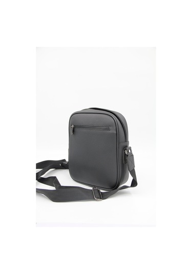 Granit 011 Suni Deri Çapraz Çanta - Siyah - Siyah