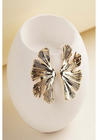 Kadın Küpe Leaf Tasarım Küpe Altın