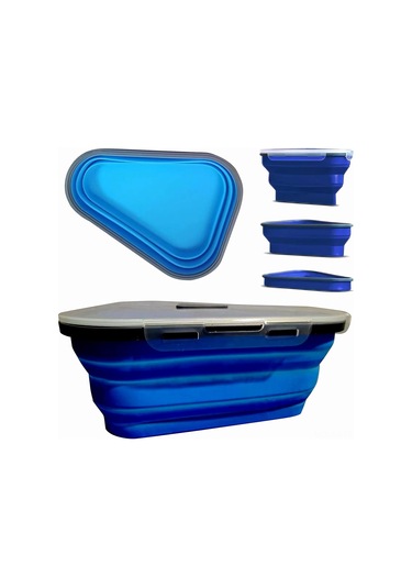 Reedark Mükemmel Pizza Saklama Kutusu - Yeniden Kullanılabilir Silikon, 5 Mikrodalga Tepsili, Leak-proof, Bulaşık Makinesine Uygun - Mavi Mavi