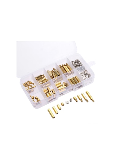 120 Adet M3 Pcb Altıgen Erkek Dişi Dişli Pirinç Ayaklar Uzun Vida Cıvata Anakart Ayak Dişli Vida Somun Karışım Seti