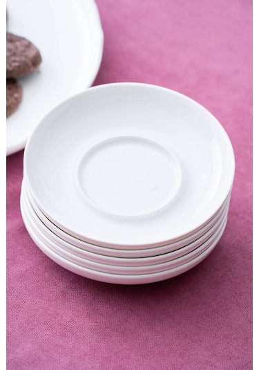 Aria 6'lı Çay Tabağı - 10 Cm Beyaz