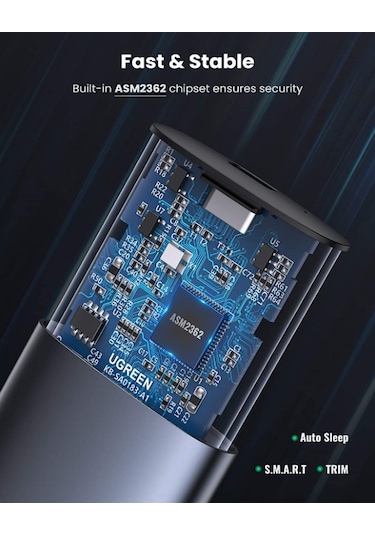 Ugreen M.2 Nvme Ssd Disk Kutusu Adaptörü. Alüminyum 10 Gbp