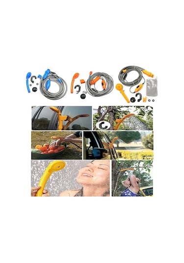 Sarı-açık Essentials Evrensel Araba Yıkama Duş Seti Taşınabilir Elektrikli Pompa Açık Kamp Seyahat Araba Yıkama Yürüyüş Evcil Hayvan Yıkama Makinesi