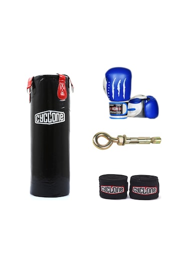 Cyclone 80x30 Boks Seti Dolu Kum Torbası Eldiven Ve Bandajı 10 Oz Çok Renkli