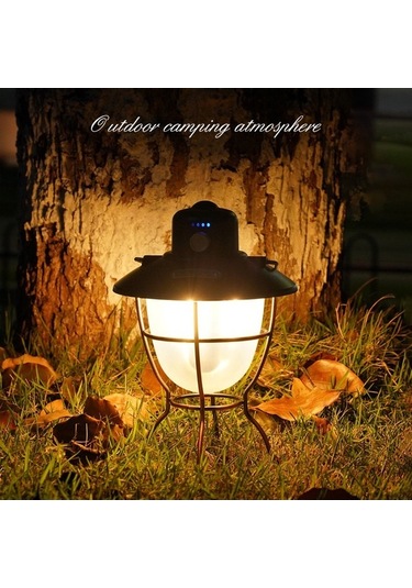 Dancemonkey Usb Şarjlı 3 Renkli Taşınabilir Kamp Feneri - 2000mah Pil Ve Güç Bankası Siyah