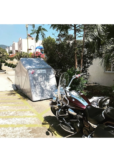 Portatif Motosiklet Garajı Branda Yanmaz Özellikli