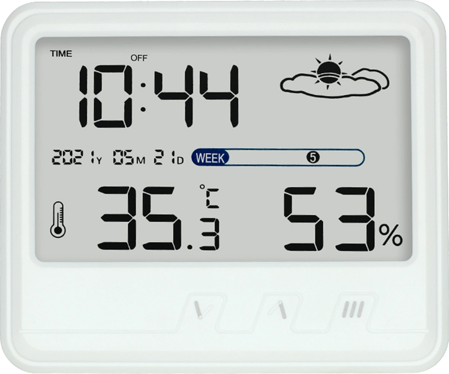 Xiyyadms Beyaz Usb Şarjlı Ev İçi Dijital Sicaklık Nem Ölçer - Lcd Ekran, Işık, Hatırlama, Takvim, Alarm, Duvar/tablo Tipi