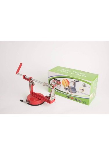 3 Ü 1 Arada Çok Fonksiyonlu Meyve Aleti, Güçlü Emici Taban Ve Paslanmaz Çelik Bıçaklar Kırmızı