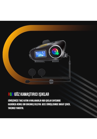 Leeways Q58 Max 500m Telsiz Mesafeli Motosiklet Kaskı İnterkom Çift Sürücü İletişimi Mp3 Fm Radyo