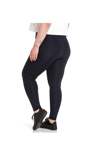 Büyük Beden Beli Lastikli Bilek Hizasında Lacivert Bayan Tayt