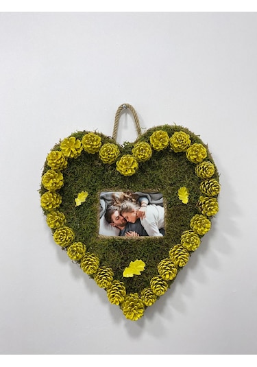 Sarı Kalpli Duvar Süsü 50x50