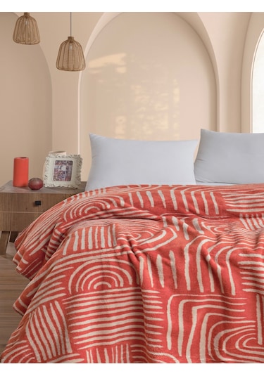 Pamela Çift Kişilik Battaniye 200x220 Cm Kiremit