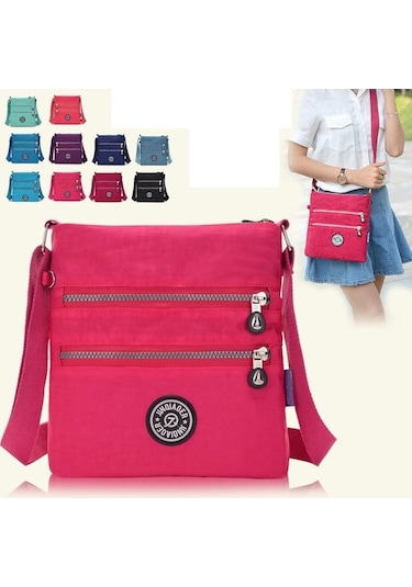 Novahub Yeşil Kadın Çapraz Vücut Messenger Çanta, Ayrılabilir Omuz Çantası, Naylon Materyal, Fermuarlı İç Cep, Pratik Boyutlar Yeşil