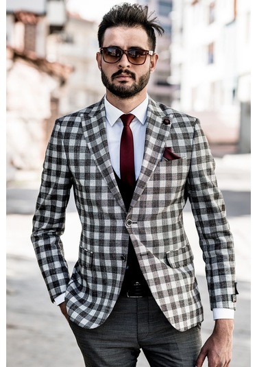 Sir Tek Ceket Ekose Regular Fit(434102097)