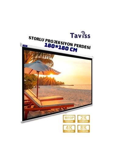 180x180 Cm Storlu Manuel Projeksiyon Perdesi
