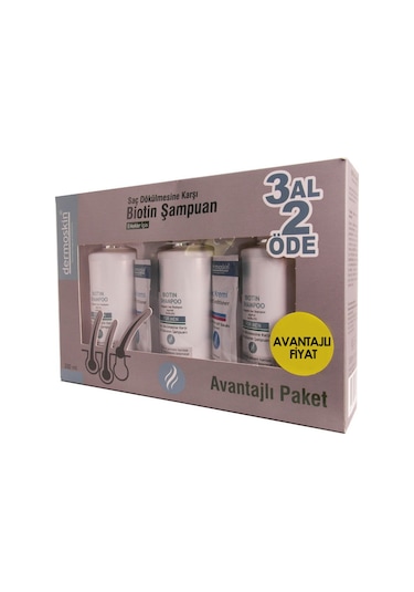 Dermoskin Erkekler için Saç Dökülmesine Karşı Biotin Şampuan 3 x 200 ML